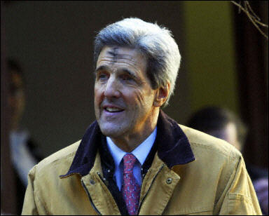 Senator John Kerry with Ashes