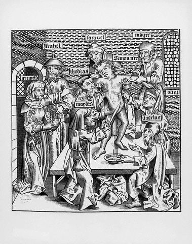 German Illustration of The Martyrdom of Saint Simon of Trent after a Woodcut by Wohlgemuth